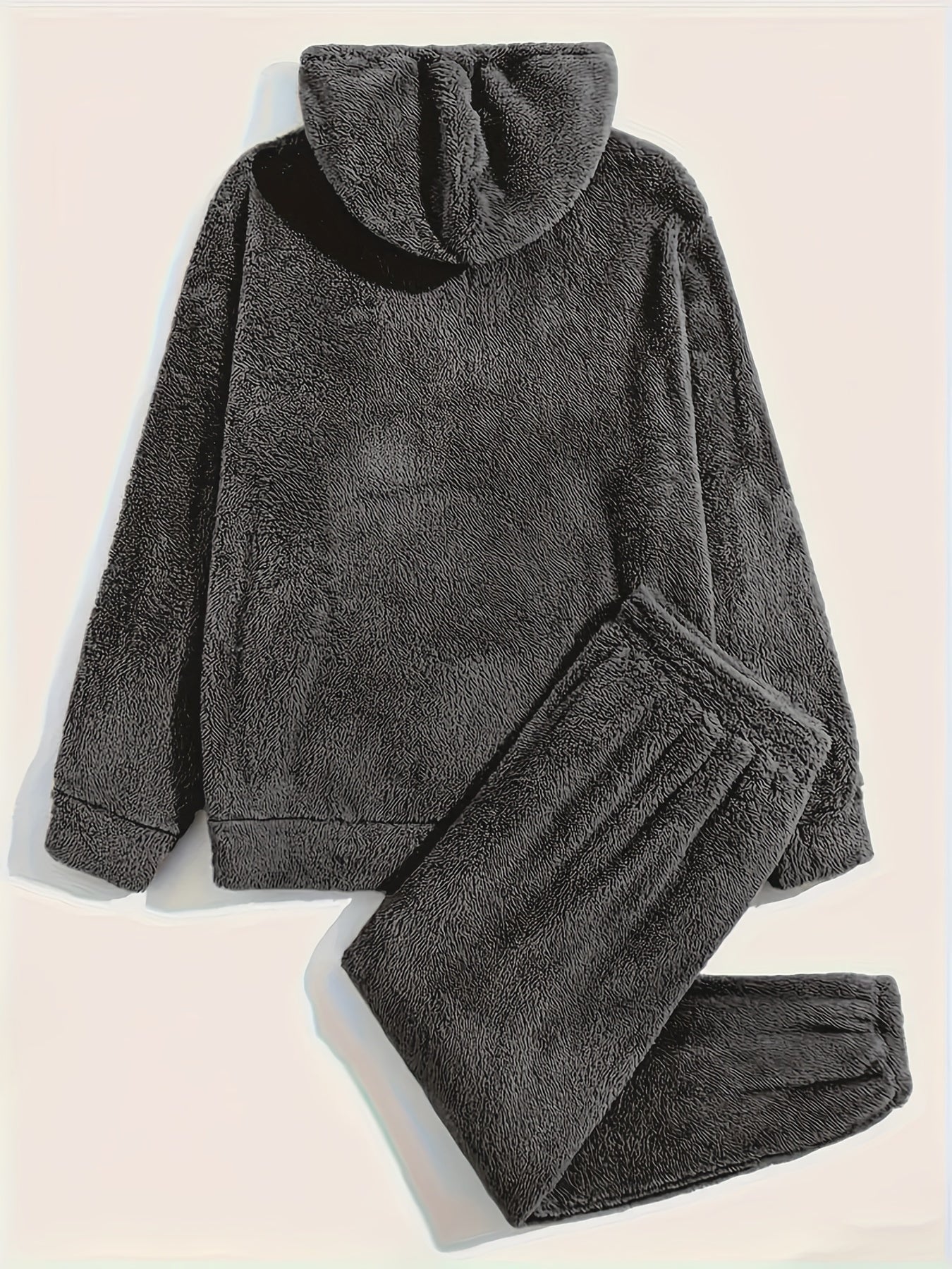 Abbigliamento per il tempo libero in pile - Comodo set di due pezzi composto da felpa con cappuccio e pantaloni della tuta-Modasso
