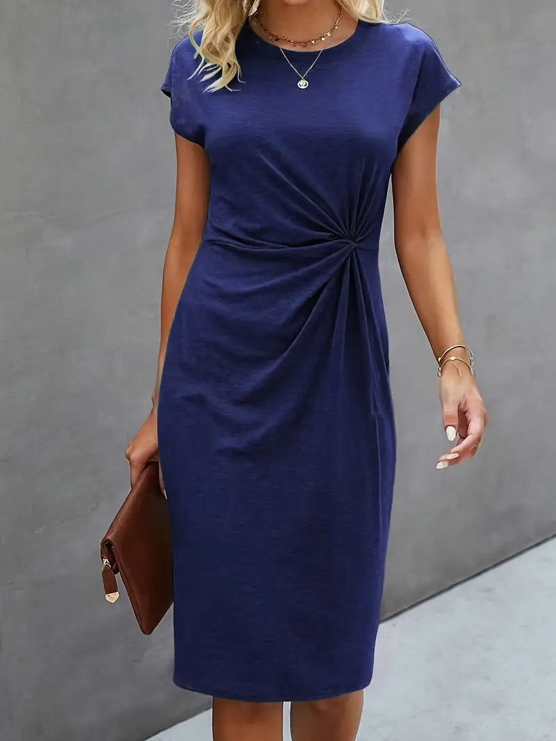 Abito | Manica corta | Lunghezza al ginocchio | Abito elegante | Abito midi-Modasso