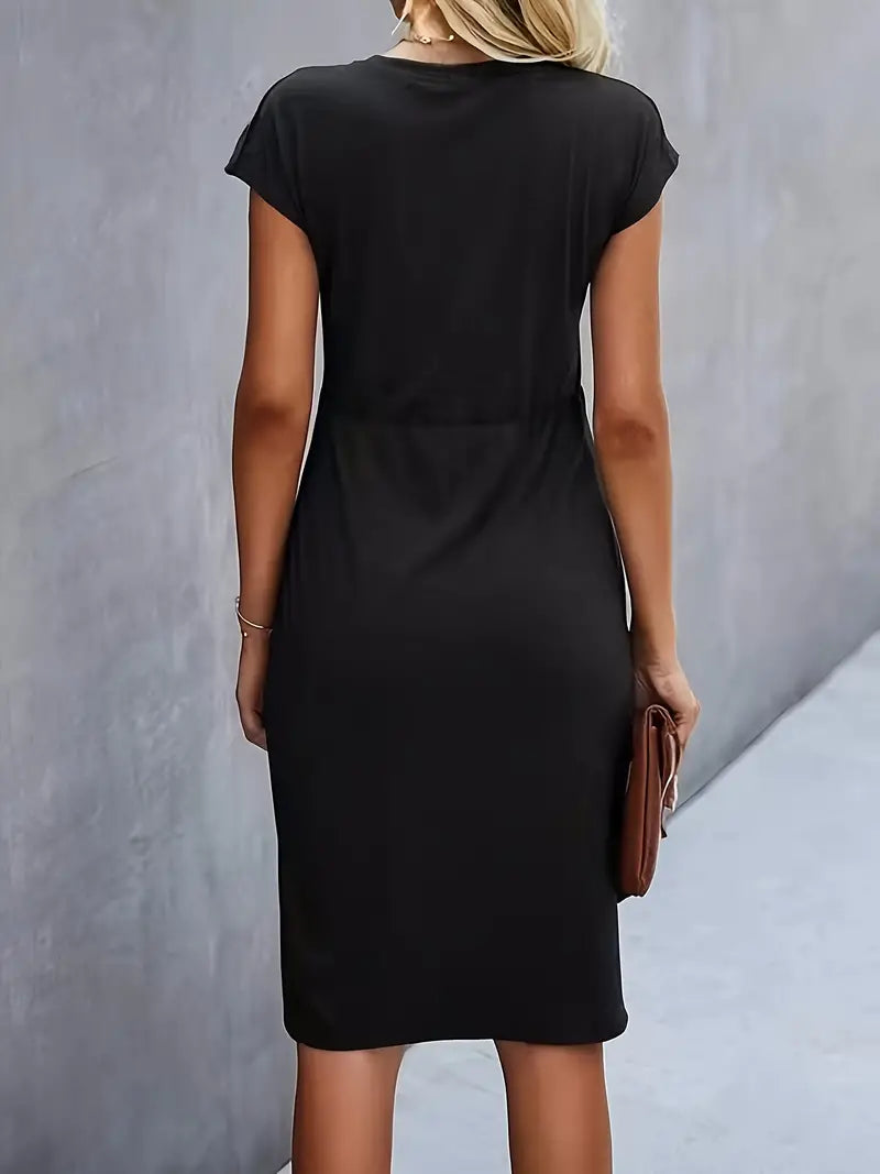 Abito | Manica corta | Lunghezza al ginocchio | Abito elegante | Abito midi-Modasso
