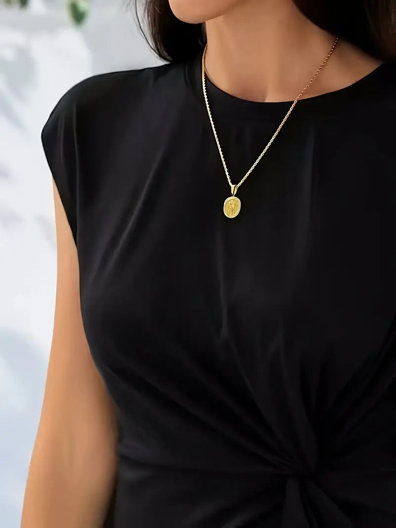 Abito | Manica corta | Lunghezza al ginocchio | Abito elegante | Abito midi-Modasso