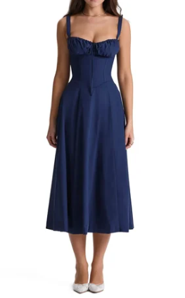 Abito bustier - Senza maniche - Spacco - Abito midi - Abito estivo-Modasso