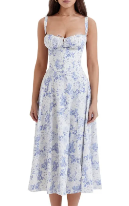 Abito bustier - Senza maniche - Spacco - Abito midi - Abito estivo-Modasso