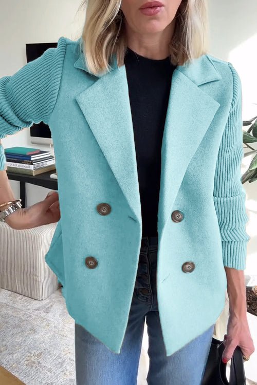 Blazer da Donna, Doppiopetto, con Maniche in Maglia-Modaso