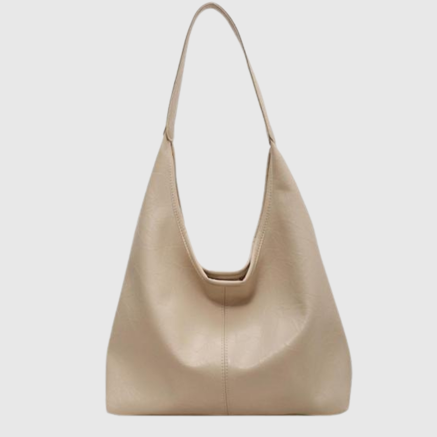 Borsa Hobo - Pelle PU - Grande - Borsa in similpelle - Borsa a tracolla-Crema-Modasso
