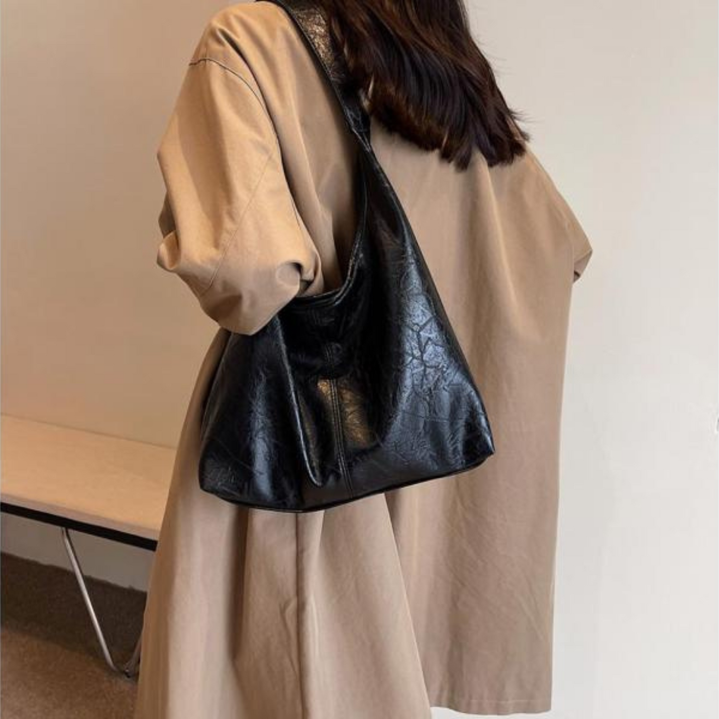 Borsa Hobo - Pelle PU - Grande - Borsa in similpelle - Borsa a tracolla-Modasso