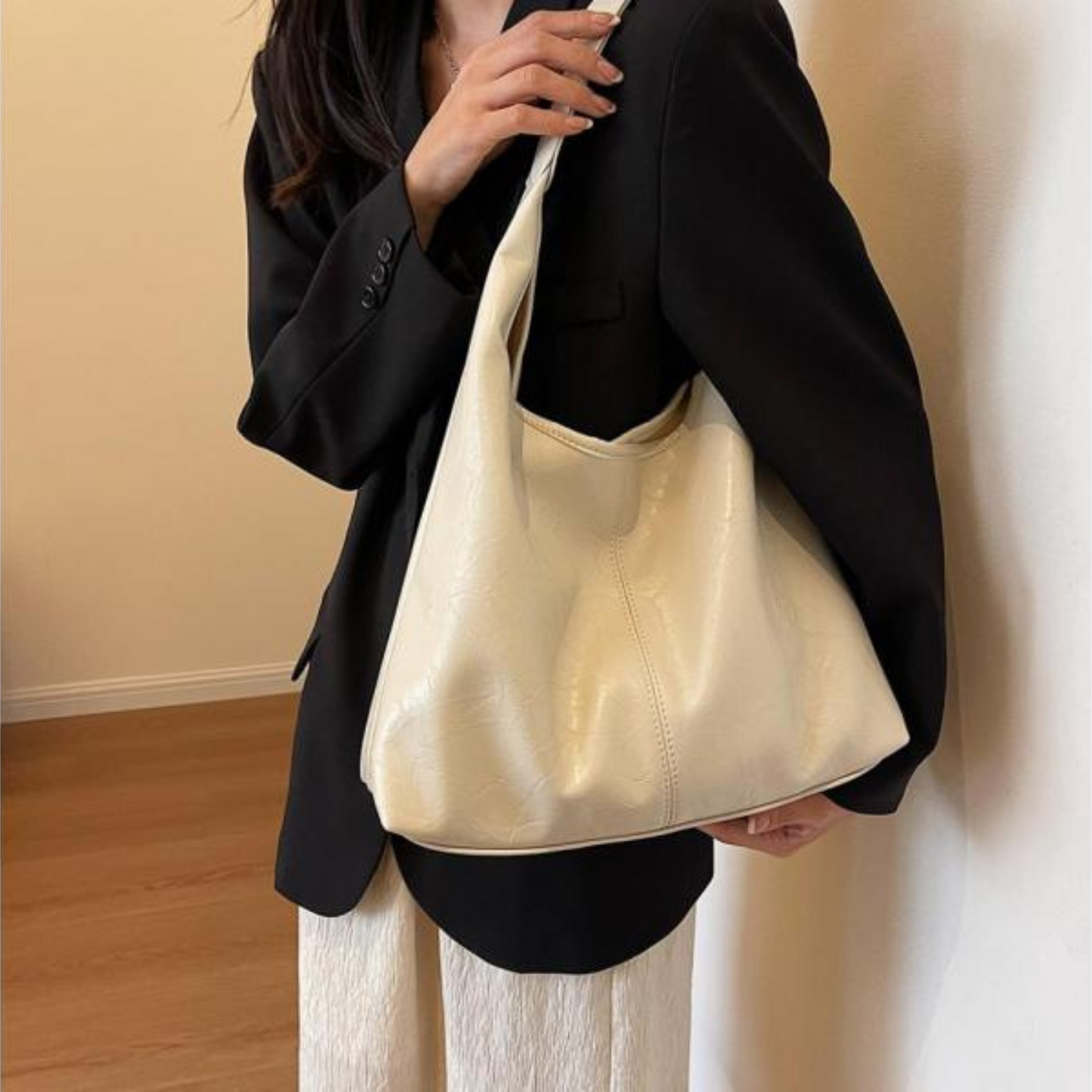 Borsa Hobo - Pelle PU - Grande - Borsa in similpelle - Borsa a tracolla-Modasso