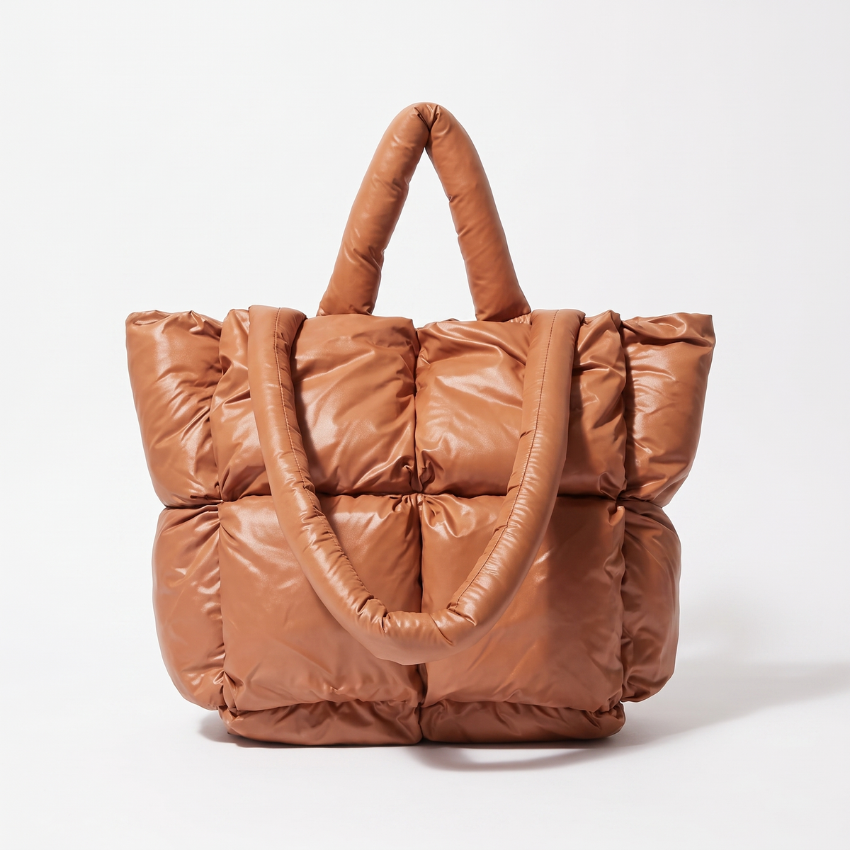Borsa Tote Puffer, Grande Borsa a Spalla Imbottita da Donna-Modaso