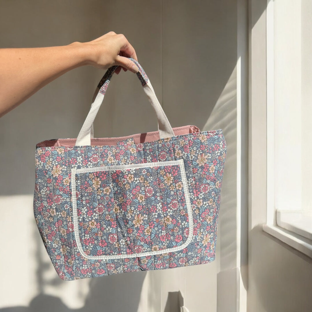 Borsa a Spalla Floreale, Grande Borsa Tote Aperta-Modaso