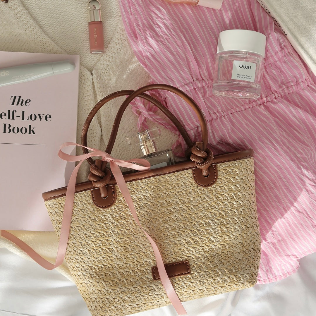Borsa di Paglia, Borsa Intrecciata da Donna, Borsa Estiva-Modaso