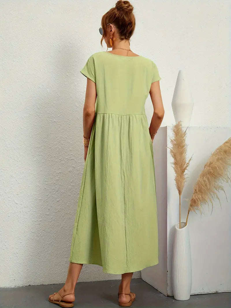 Cecilia, Abito Maxi, Abito casual e morbido per l'estate-Modaso