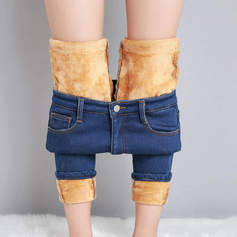 Felicity Thermal Jeans | Jeans skinny elasticizzati da donna foderati in pile-Blu-25-Modasso