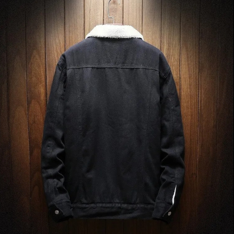 Giacca denim Essentials | Giacca invernale da uomo con fodera in pile-Modasso