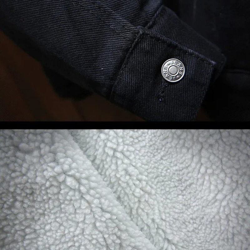 Giacca denim Essentials | Giacca invernale da uomo con fodera in pile-Modasso