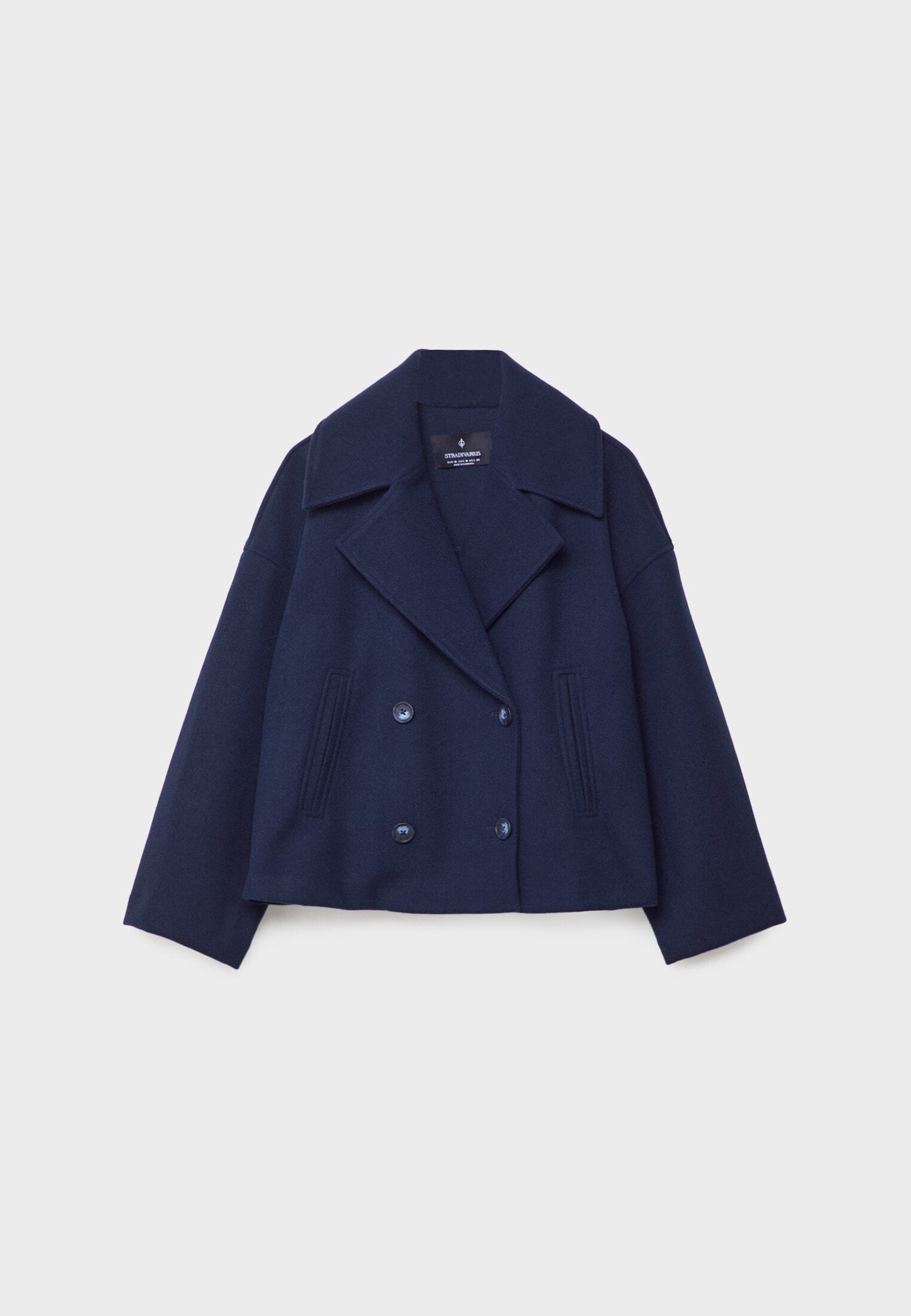 Giacca in misto lana - Oversize - Doppiopetto - Giacca corta in lana - Cappotto in lana da donna-Modasso