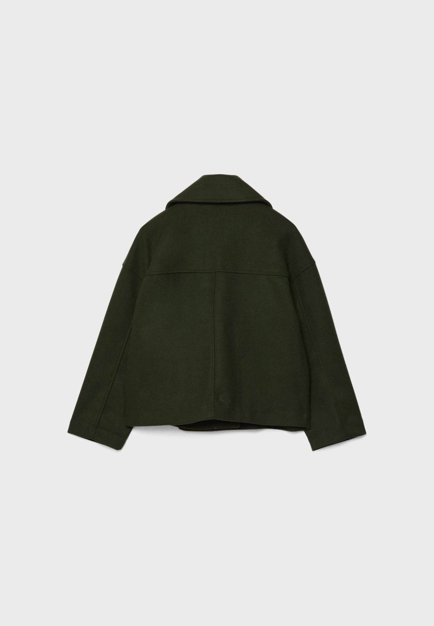 Giacca in misto lana - Oversize - Doppiopetto - Giacca corta in lana - Cappotto in lana da donna-Modasso