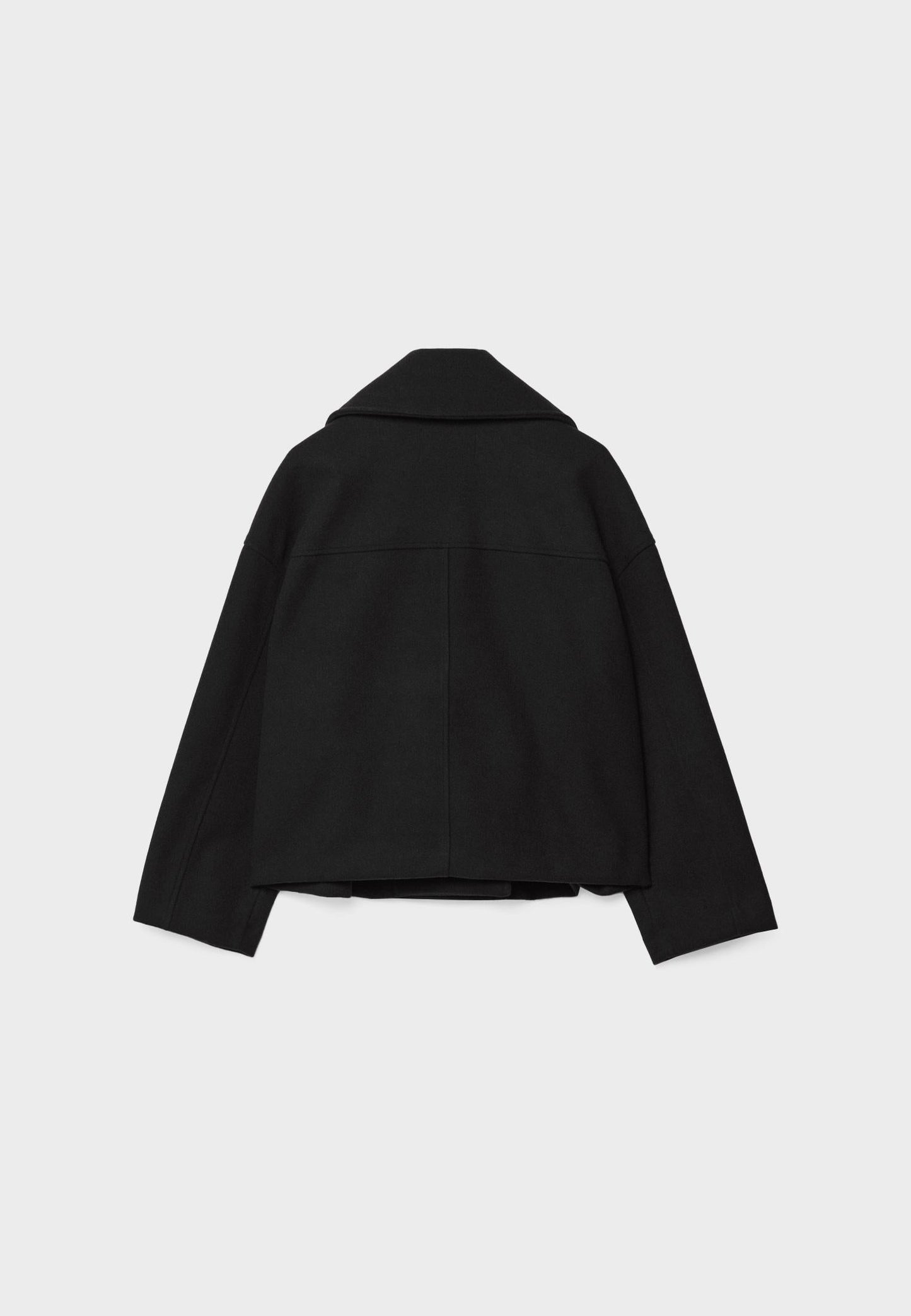 Giacca in misto lana - Oversize - Doppiopetto - Giacca corta in lana - Cappotto in lana da donna-Modasso