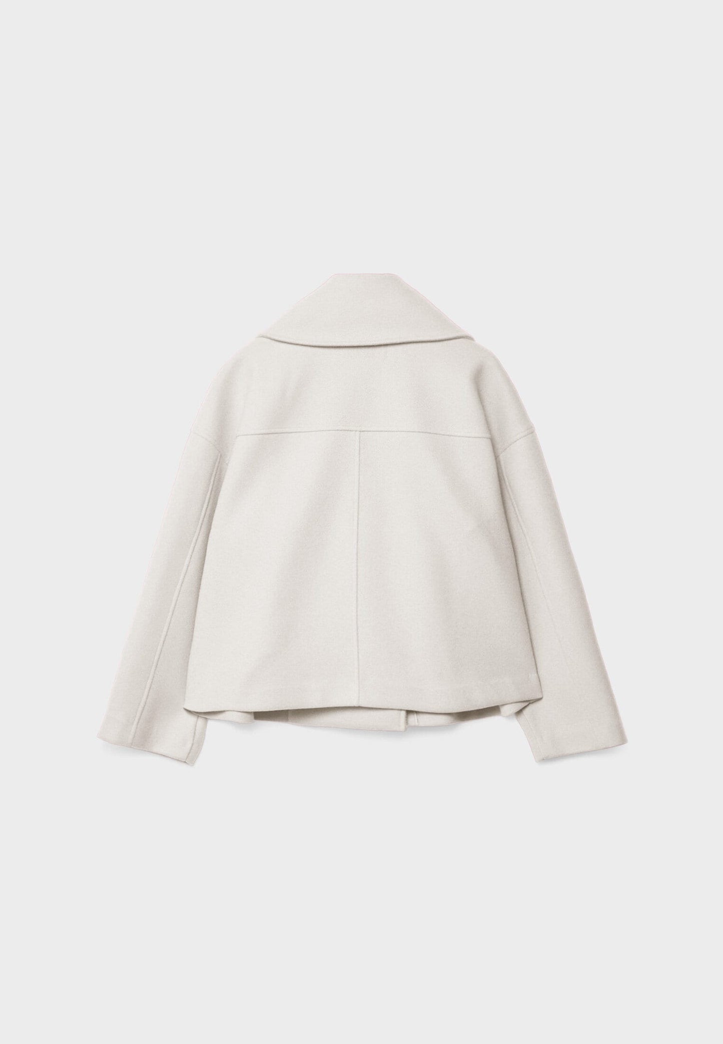 Giacca in misto lana - Oversize - Doppiopetto - Giacca corta in lana - Cappotto in lana da donna-Modasso