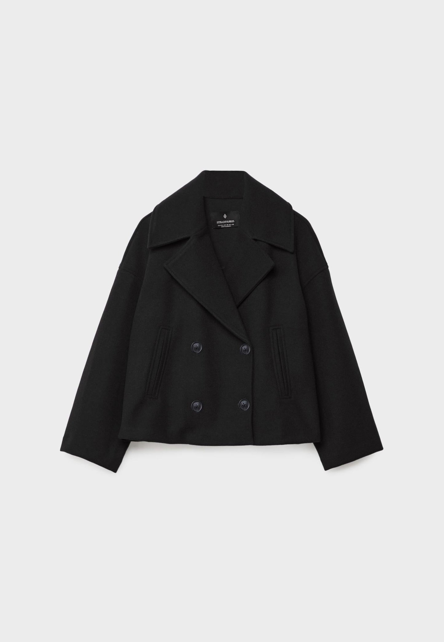 Giacca in misto lana - Oversize - Doppiopetto - Giacca corta in lana - Cappotto in lana da donna-Modasso