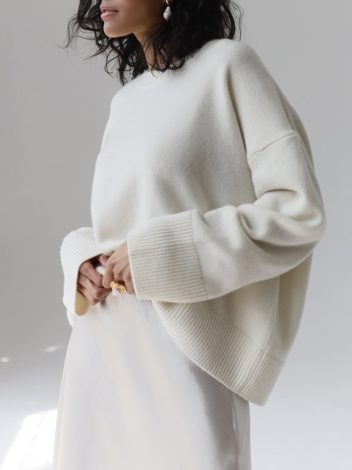 Maglione oversize - Maglione caldo a girocollo da donna-Modasso
