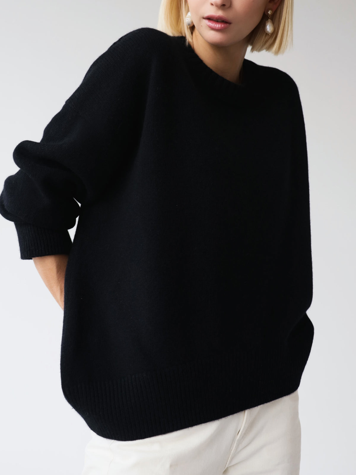 Maglione oversize - Maglione caldo a girocollo da donna-Modasso