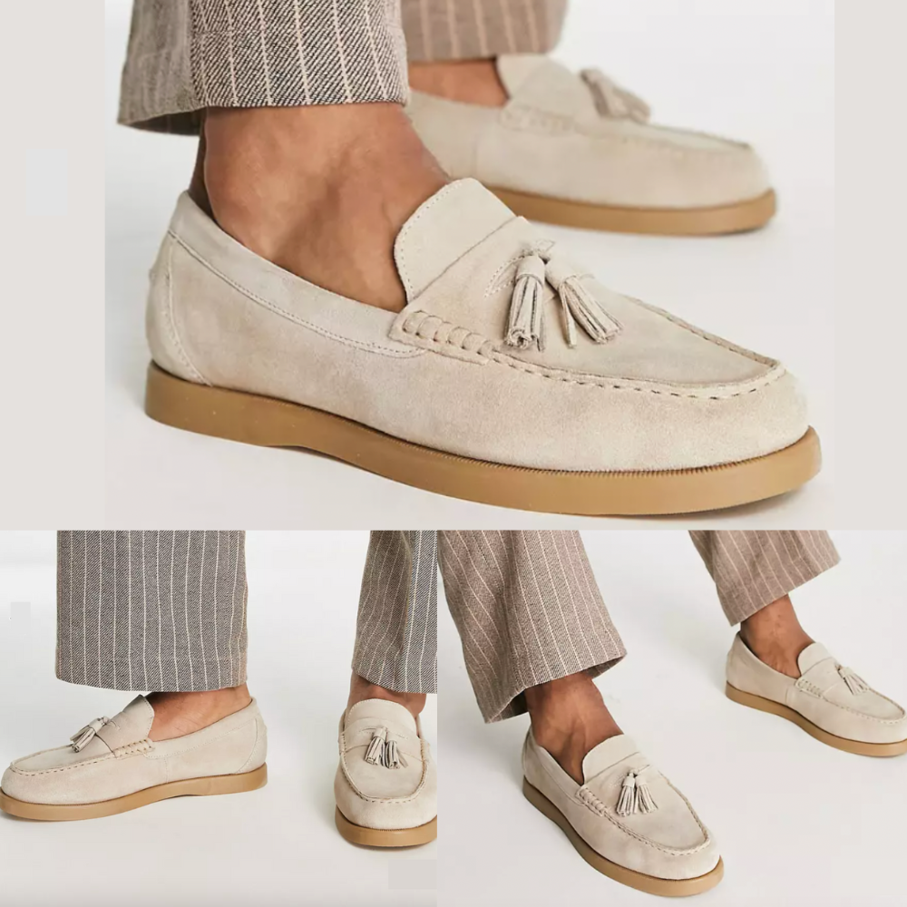 Mocassini da uomo | Beige | Slip-On | Mocassini | Scarpe da uomo-Modaso