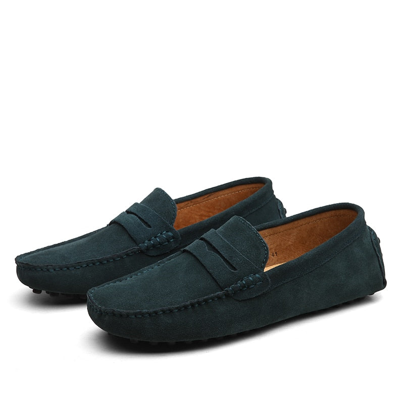 Moda Italiana da Uomo, Loafers Casual in Camoscio da Uomo-Modaso