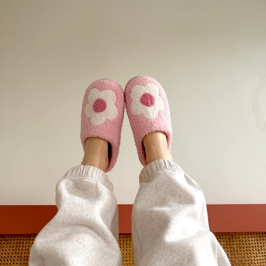 Pantofole a Fiori da Donna, Morbide Pantofole in Peluche da Casa-Modaso