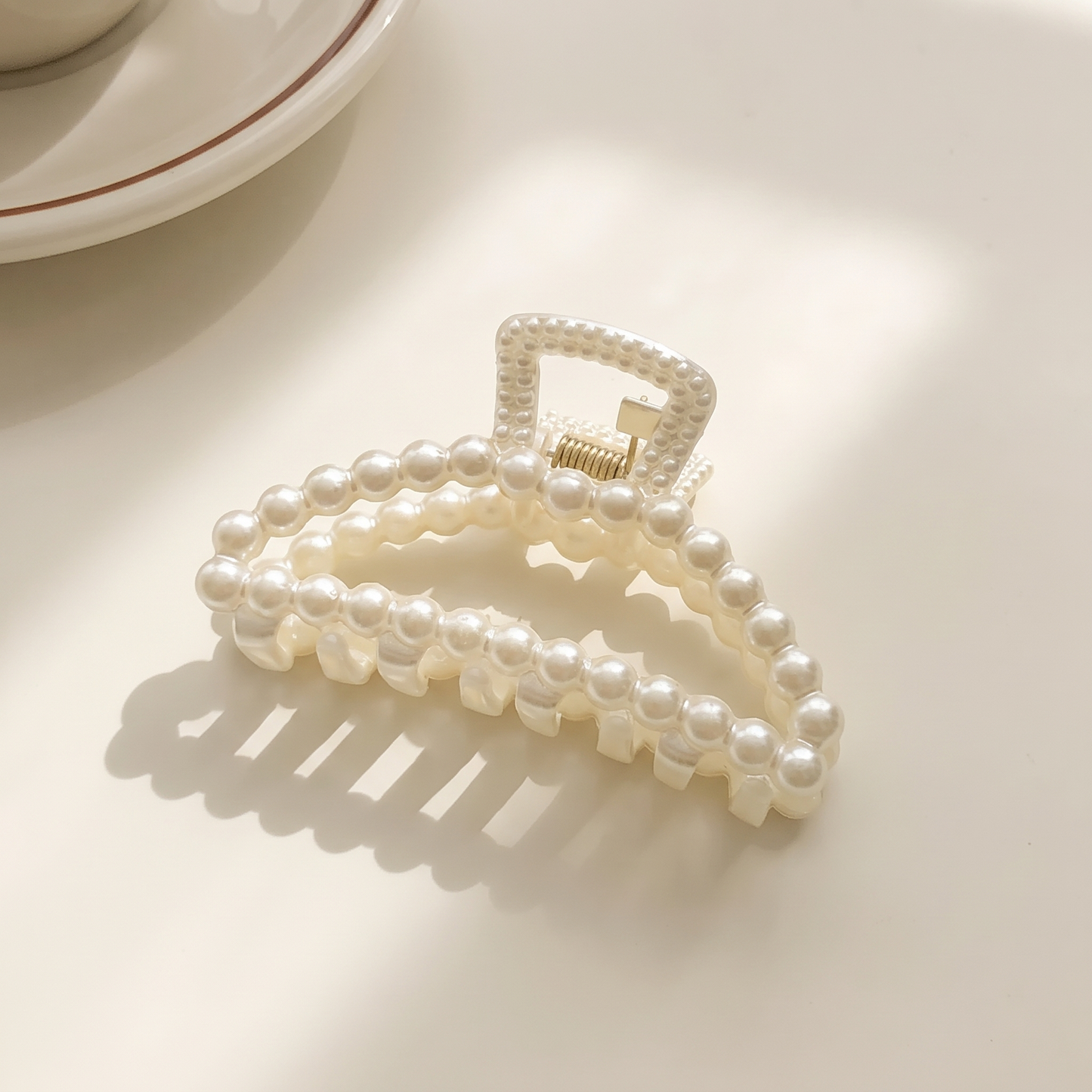 Pinza per Capelli con Perle, Accessorio Chic per Capelli-Croissant Piccolo-Modaso