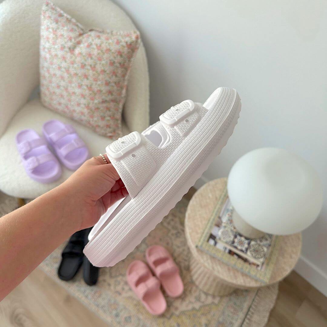 Sandali Slide con Fibbia e Plateau da Donna-Modaso