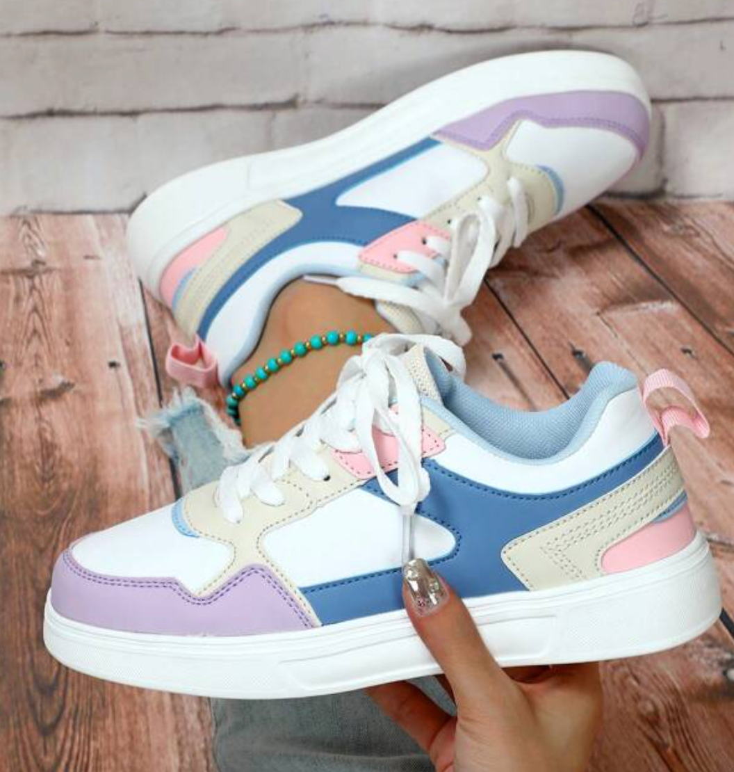 Sneakers da donna - Comode - Allacciate - Scarpe da skate - Sneakers casual-Arcobaleno 3-36-Modasso