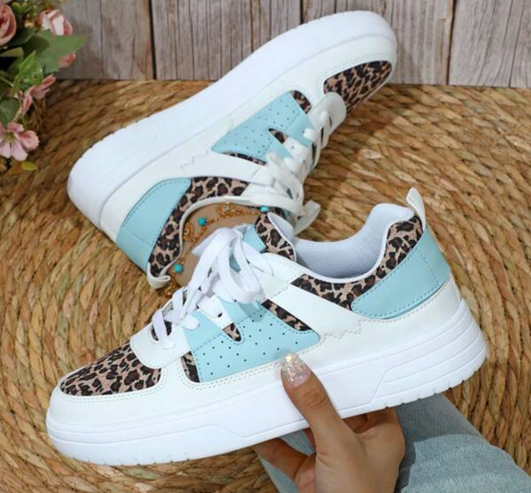 Sneakers da donna - Comode - Allacciate - Scarpe da skate - Sneakers casual-Leone-Turchese-36-Modasso