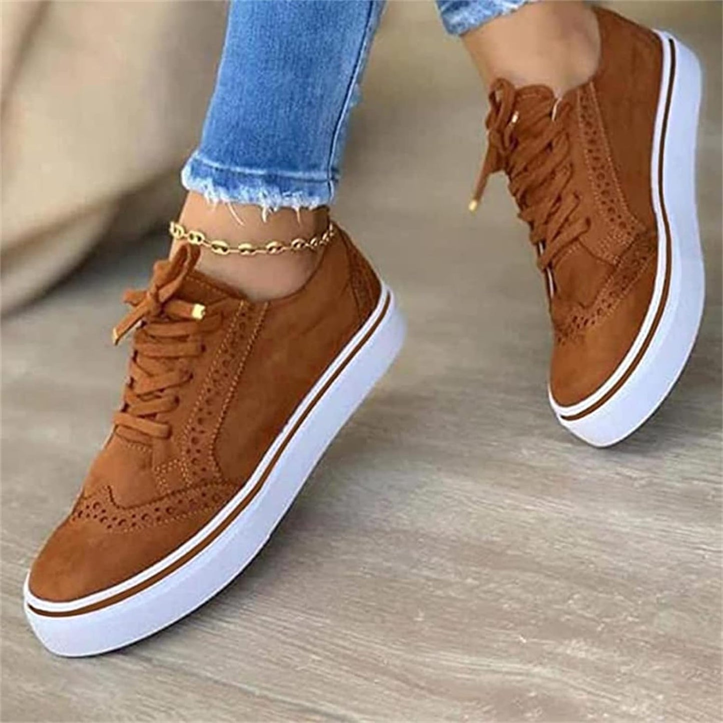 Sneakers da donna | Stringate | Suola spessa | Scarpe per il tempo libero | Scarpe ortopediche da donna-Modasso