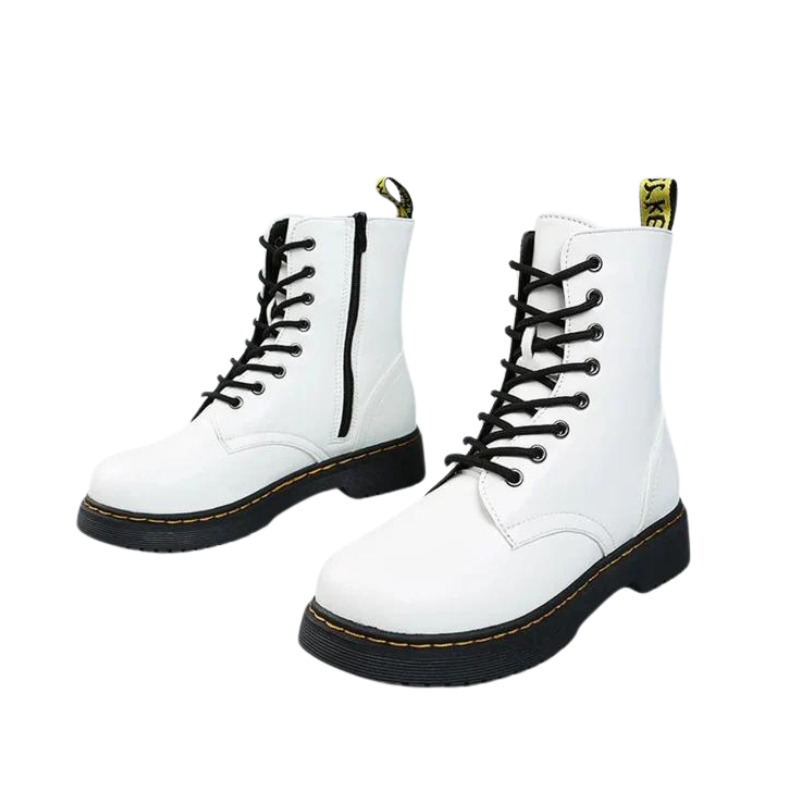 Stivali in pelle - Stivali con lacci antiscivolo da donna Stivali invernali-Bianco-35-Modasso