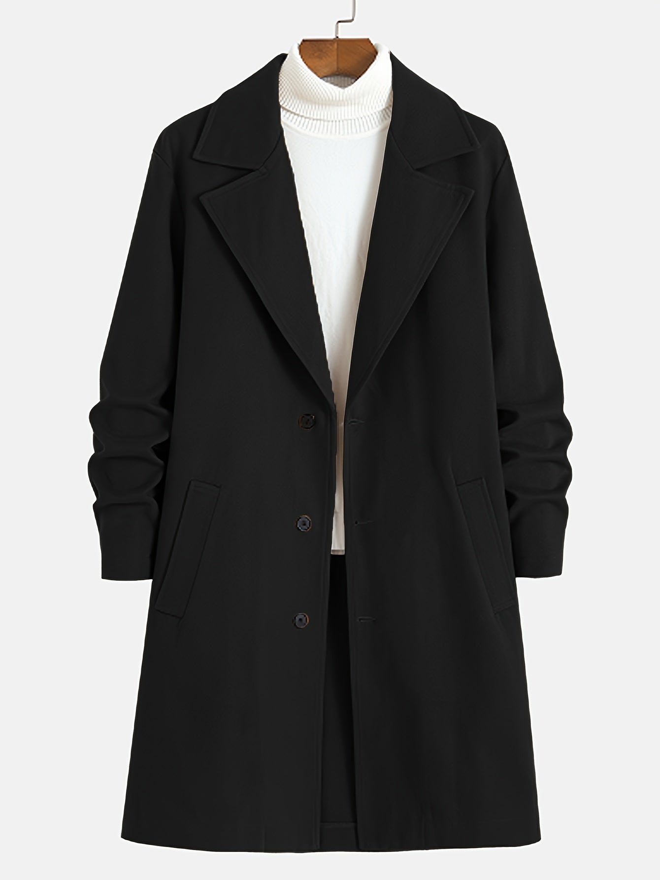 Trench Da Uomo - misto lana - monopetto - Trench di lana - Giacche da uomo-Modasso