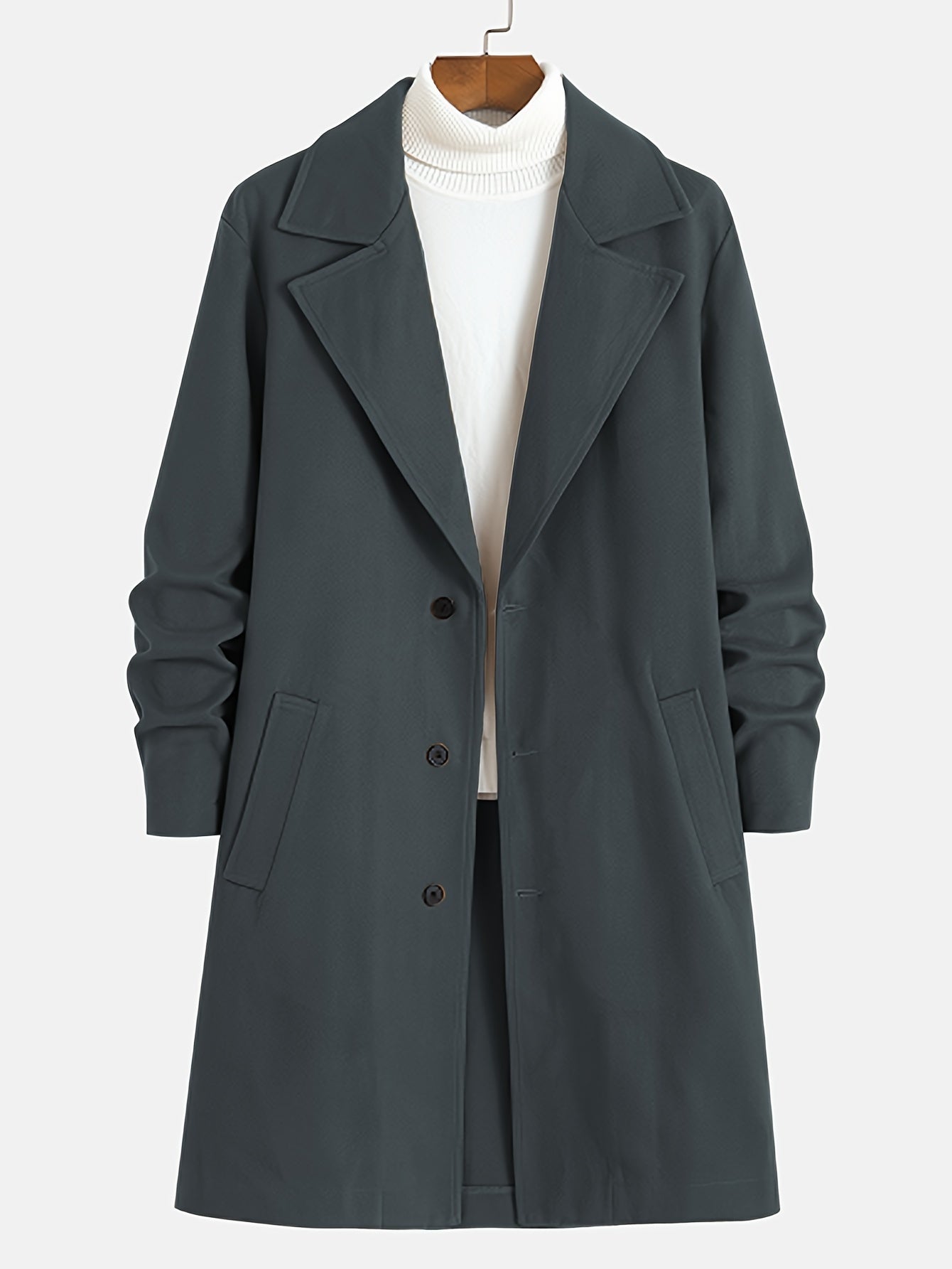Trench Da Uomo - misto lana - monopetto - Trench di lana - Giacche da uomo-Modasso