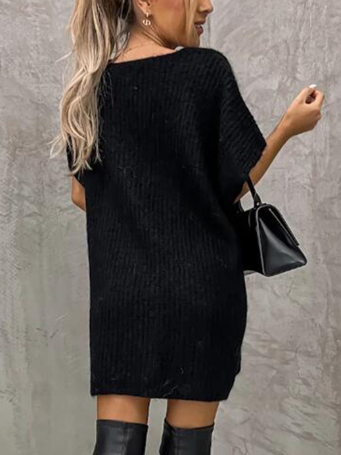 Tunica in Maglia - Miniabito da donna in maglia a maniche corte-Modasso