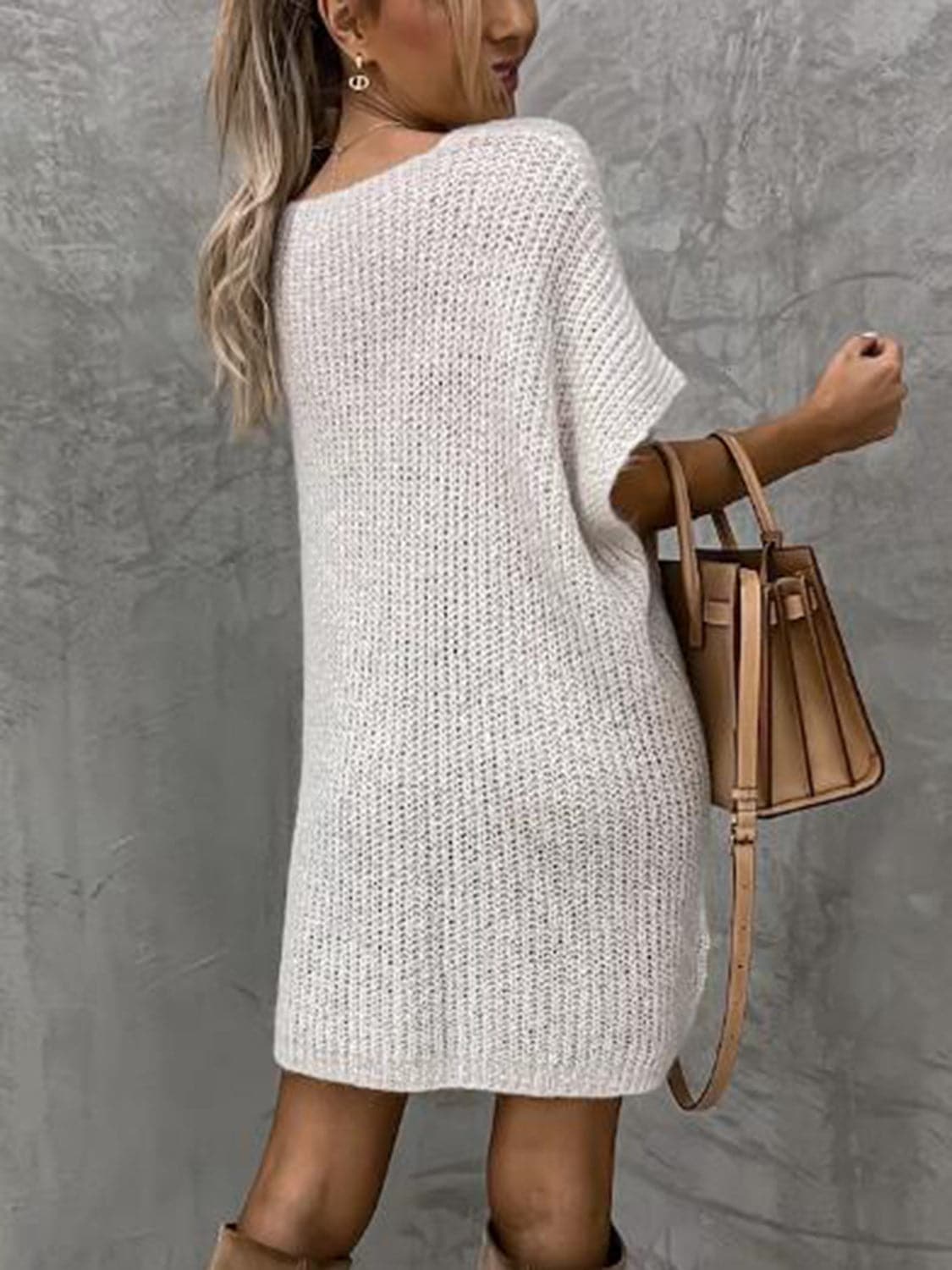 Tunica in Maglia - Miniabito da donna in maglia a maniche corte-Modasso