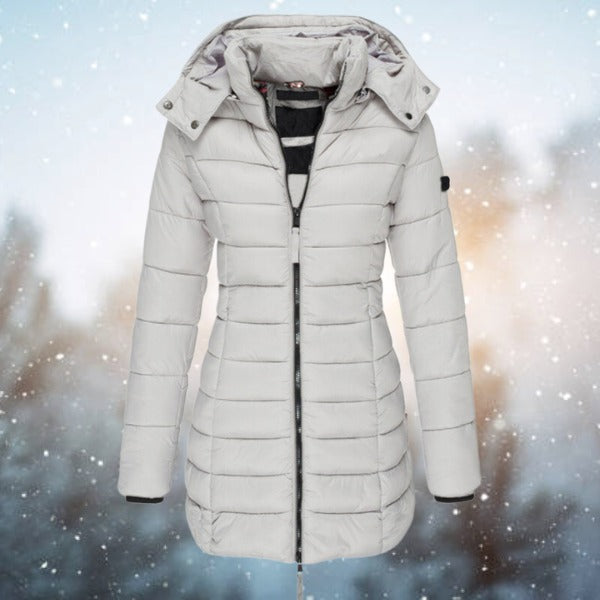 Giacca Invernale Donna, Lunga, Trapuntata, Cappuccio-Modaso