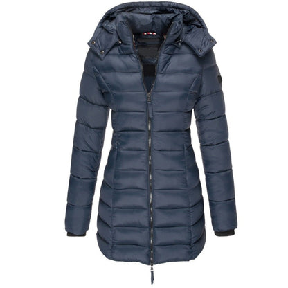 Piumino Invernale Donna, Cappuccio Staccabile, Zip Intera, Leggero-Modaso