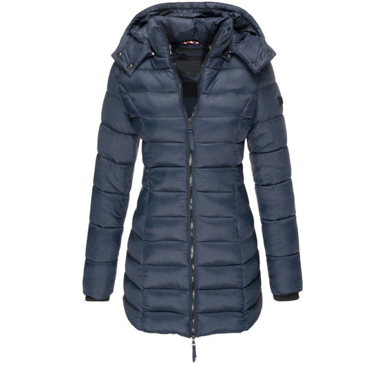 Piumino Invernale Donna, Cappuccio Staccabile, Zip Intera, Leggero-Modaso