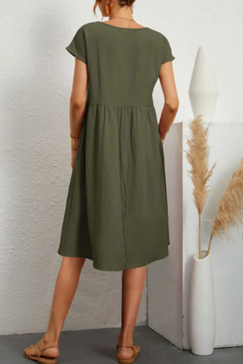 Abito Casual - Abito estivo da donna, lungo fino al ginocchio, dalla vestibilità ampia-Modasso