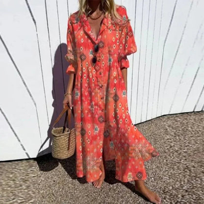 Abito Estivo Maxi, Abito Camicia Oversize Abbottonato-Modaso