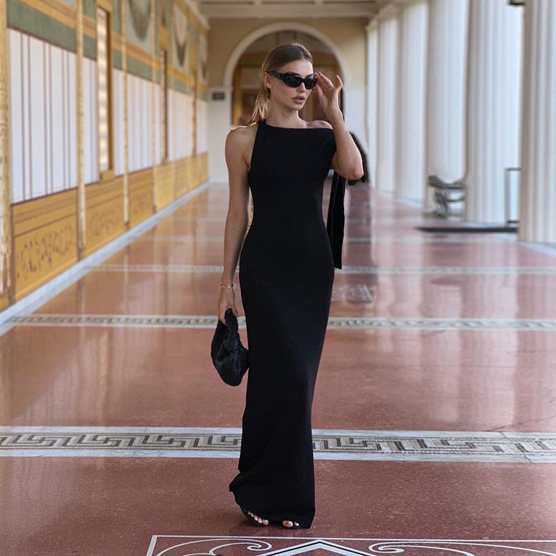 Abito Lungo Bodycon, Senza Maniche, Elegante-Modaso