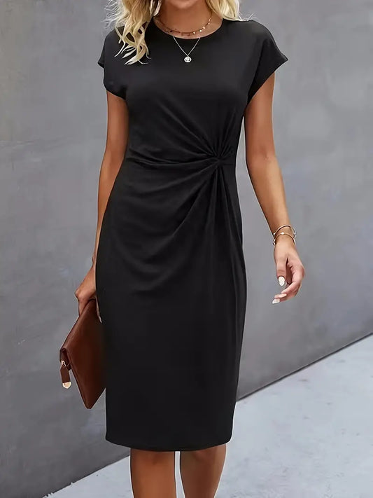 Abito | Manica corta | Lunghezza al ginocchio | Abito elegante | Abito midi-Modasso