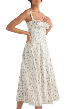Abito bustier - Senza maniche - Spacco - Abito midi - Abito estivo-Modasso