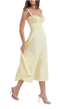 Abito bustier - Senza maniche - Spacco - Abito midi - Abito estivo-Modasso