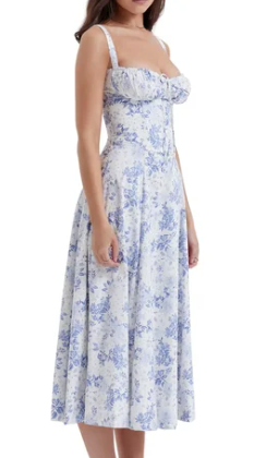 Abito bustier - Senza maniche - Spacco - Abito midi - Abito estivo-Modasso