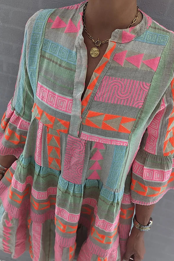 Abito casual - Abito da donna con vestibilità ampia, al ginocchio, maniche lunghe-Modasso