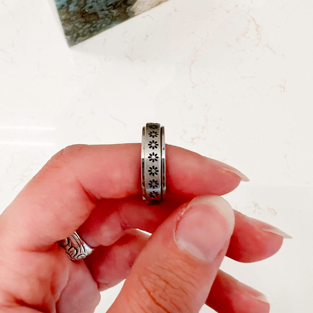Anello Antistress Girevole Donna, Acciaio Inox Oro e Argento-Modaso
