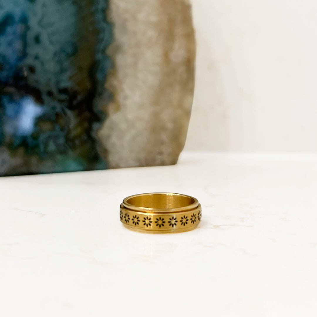 Anello Antistress Girevole Donna, Acciaio Inox Oro e Argento-Modaso